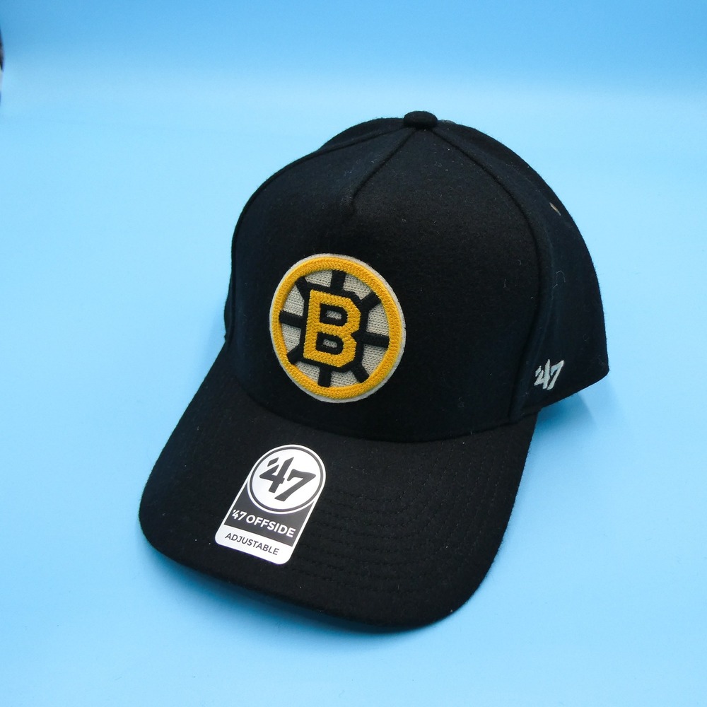 '47 Hat Mens One Size Offside Boston Bruins Black Wool Blend NHL Cap
